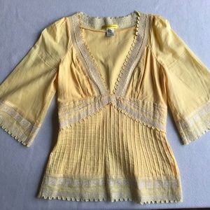 Catherine Malandrino Yellow Peasant Blouse